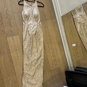 Aidan Mattox Gold Sequin Gown size 2
